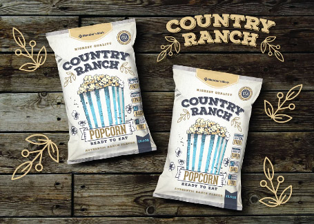 Country Ranch popcorn packaging by Milena Milosavljevic