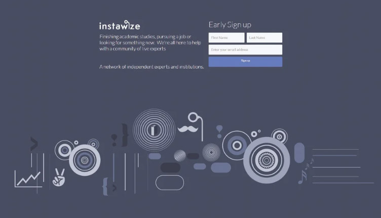 Instawze.com webpage design by Andy