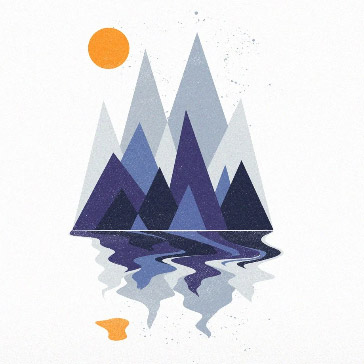 Mountain scene T-shirt design by Dudeowl 