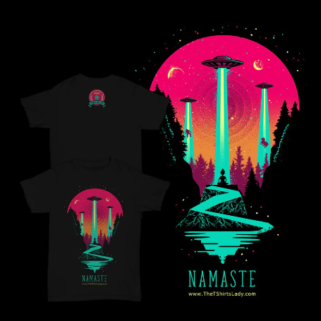 Namaste T-shirt design by Monkeii