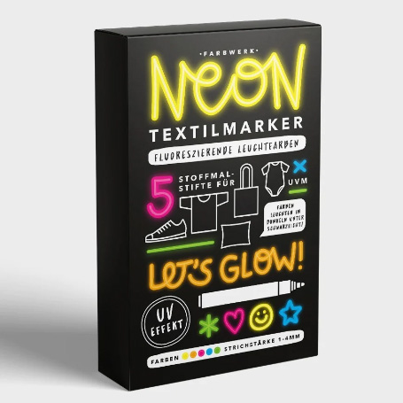 Neon fabric markers packaging design by ankepanke