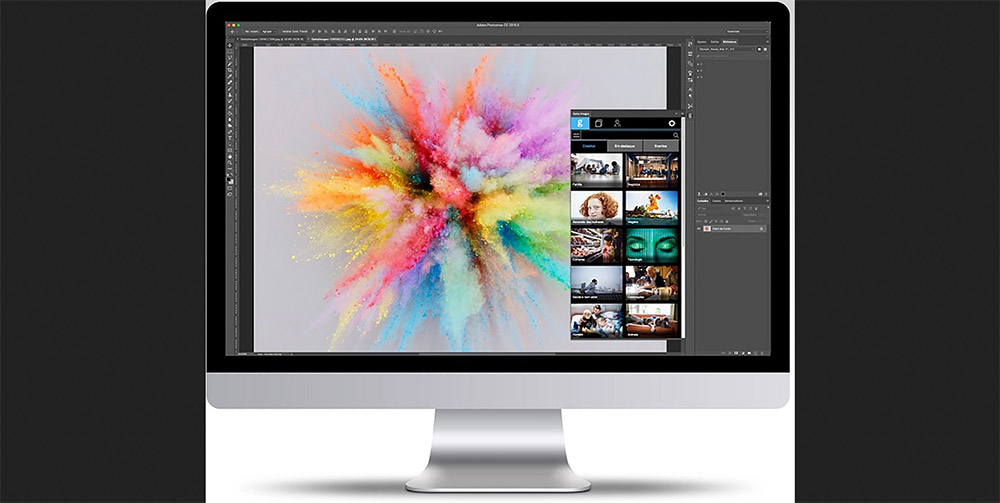 For stock photos in Photoshop, Illustrator and InDesign: Getty Images