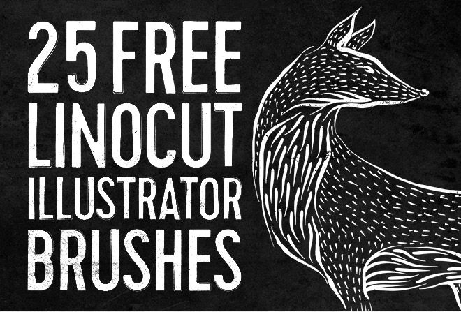 Free linocut vector brushes