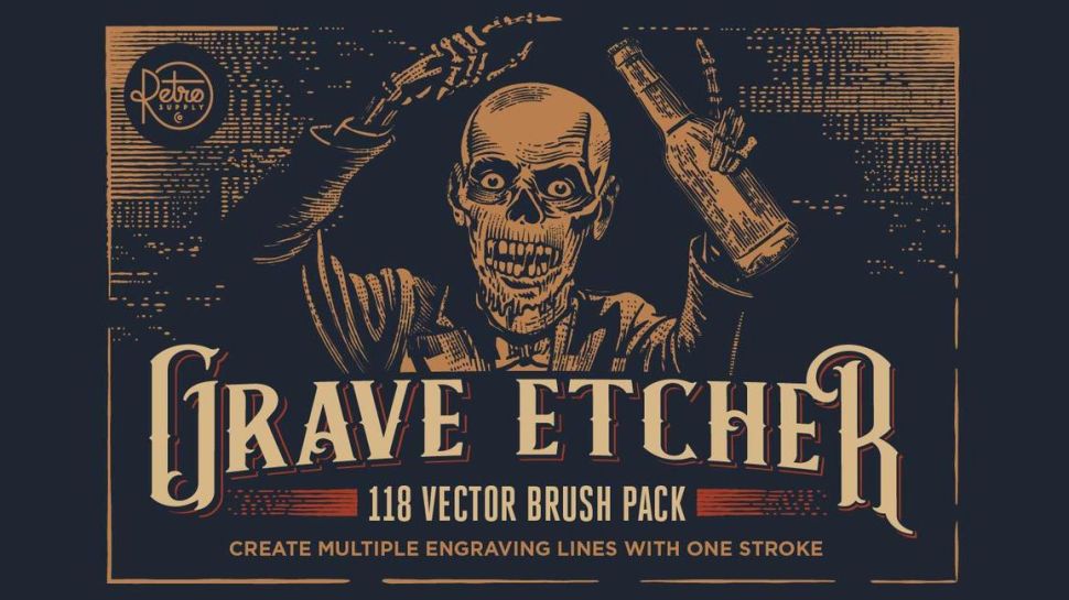 Grave Etcher engraving vector brushes