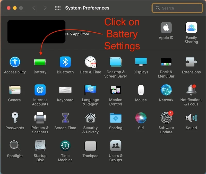 روی Battery settings کلیک کنید